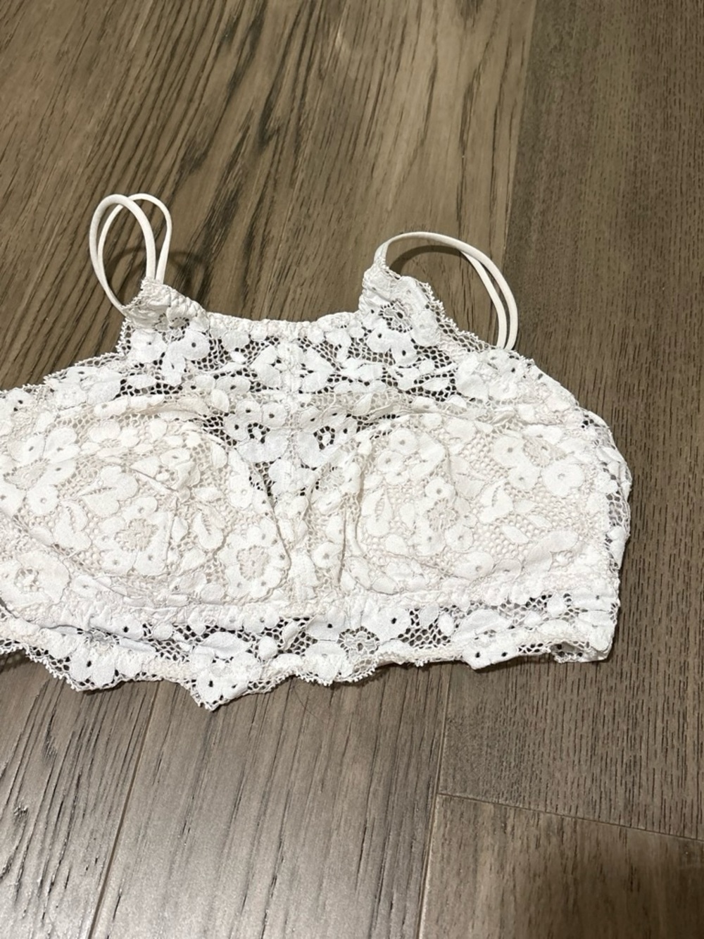 GAP White Lace Bralette with Crochet Trim